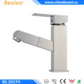 Beeleee Modern Brushed Nickel Bathroom Pull out Basin Faucet